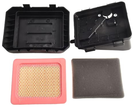 Luftfiltergehäuse und Filter kompatibel zu AL-KO Motoren 140 QSS, 160 QSS, PRO 140 QSS LC1P61FA R3000 EU2, LC1P65FE 4PS R3000 WL80, Ersatzteil 414598, 4-teilig