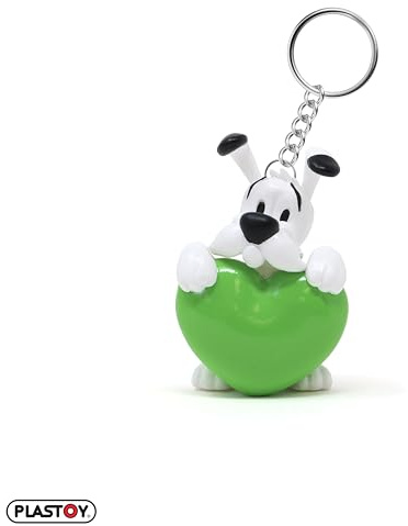 Plastoy Astérix Schlüsselanhänger Idéfix grünes Herz - PVC - 6 cm