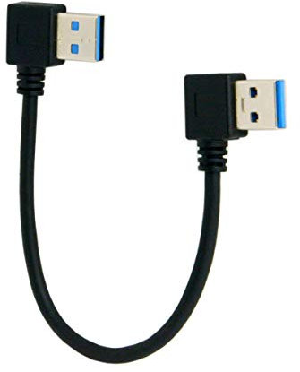 Cablecc USB 3.0 tipo A Maschio a 90 gradi a sinistra angolato a cavo prolunga USB 3.0 tipo A ad angolo retto