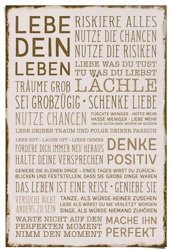 REINDERS Poster, Denke positiv, Wohnzimmer, Poster, Wanddeko, Room Decor, 150 gr. glänzend Bilderdruckpapier, Braun, 91,5x61cm
