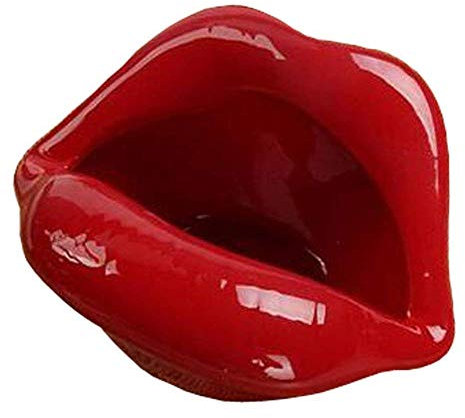 Aishankra Kreative Keramik Lippen Aschenbecher Zigarette Asche Halter Fall Moderne Raucher Tragbare Geschenk Aschenbecher Innen Oder Außenbereich Home Office Dekoration,DarkRed