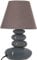 Easydistri Lampe 4 Galets Abat-Jour Marron Foncé - Lampe à Poser - D 20,5 X H 31 Cm - Gris