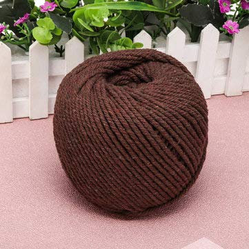 TuToy 4 Colors 4Mm 110M Natural Cotton Twisted Cord Rope Macrame Linen Jute Diy Braided Wire Hand Craft - Coffee