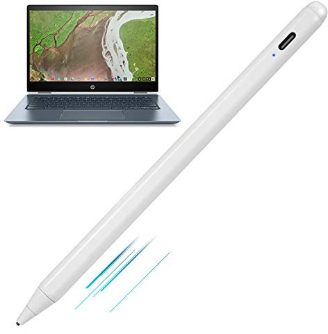 2022 Chromebook X360 Laptop Stylus, Active Stylus for HP Chromebook X360 Laptop Pen with Ultra Fine Tip,Touch-Control and Rechargeable,Good for Drawing and Writing,White