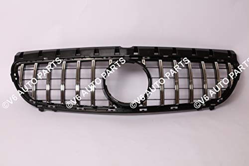 GRIGLIA PARAURTI ANTERIORE RACING CROMATA PER CLASSE B 2015 2016 2017 2018 2019 W246 B200 B220 PANAMERICANA GT STYLE MODELLO AUTO RADIATORE FACE COFANO COFANO GRIGLIA