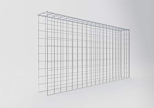 GABIONA Gabion de culture type 2 carré, maillage 5 x 5 cm, profondeur 20 cm, gabion 200 x 100 x 20 cm (L x H x P), anneau en C