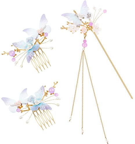 Lurrose 3 Stücke Chinesischer Haarstab Perlen Haarnadel Japanische Haarstäbchen Blumen Haar Essstäbchen Haarspange Haarstock Hochzeit Haarkamm