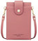 Songjum Mini borsa per telefono da donna, borse per telefono a tracolla multicolore Portamonete in pelle per carte di credito con moneta di credito, porta carte e tracolla regolabile (Rosa)