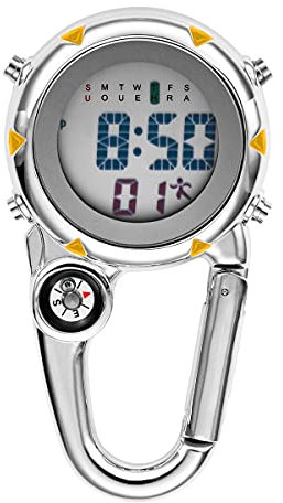 JewelryWe Digital Taschenuhr mit Karabiner Karabineruhr Pocket Fob Gürtelclip Uhr für Ärzte, Krankenschwestern