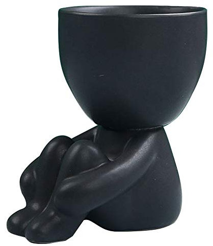 Pot De Fleurs Exterieur,Vase Exterieur Pot De Fleur en Résine Humanoïde Fleur Séché Décoration De Jardin Vase Vintage Visage Sculpture Cache-Pot Bureau Décor À La Maison Cadeau Fleurs Créatif Vase