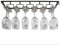 Portavasos colgante – Soporte de cristal para pie con 6 filas – Soporte para vasos para almacenamiento de 12 – 18 copas de vino (1)