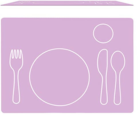 Montessori Silikon Tischset für Kinder - Platzset - abwaschbar (rosa, 40x30cm)