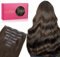 WENNALIFE Nahtlose Clip In Extensions Echthaar, 35cm 9pcs 130g Helles Dunkel Braun Echthaar Extensions Clip Remy Natürliche Seamless PU Clip in Extensions Haarverlängerung Echthaar