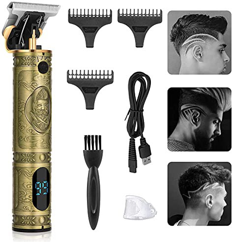 Beard Trimmer Men & Hair Clippers - Professional Cordless Rechargeable Kit with 3 Guide Combs for Easy Home Haircutting, Perfect Gifts for Men & Women