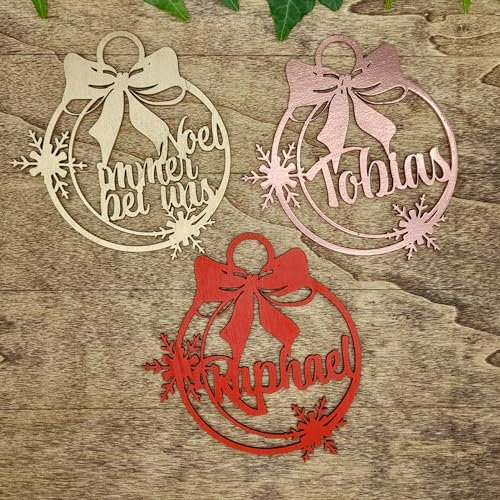 Personalisierte Weihnachtskugel aus Holz mit Namen Weihnachtsschmuck Ornament Weihnachtsbaum Dekoration