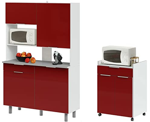 Parisot Buffet Set Urban 3 Hochglanz-Rot