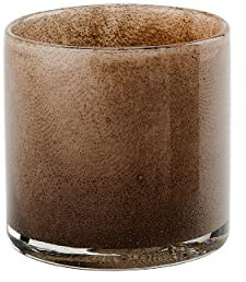 Gift Company Linen Windlicht Glitzer Bubbles, Teelichthalter, Kerzenhalter, Glas, Taupe, H 10 cm, 1086904018