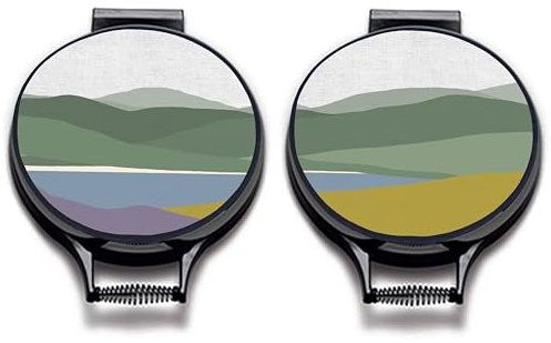 M & G Mustard & Gray Countryside Hob Covers – Set of 2 | 37cm Round | Compatible with AGA, Heritage & Stanley Cookers | Heat-Resistant Pads | Chefs kitechen Accessories (Hills - Heather and Gorse)