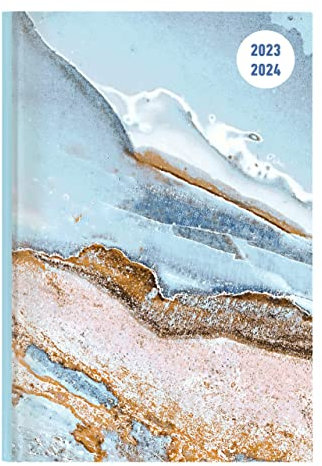 Collegetimer Blue Marble 2023/2024 - Schüler-Kalender A5 (15x21 cm) - Marmor - Weekly - 224 Seiten - Terminplaner - Alpha Edition (Collegetimer A5 Weekly)