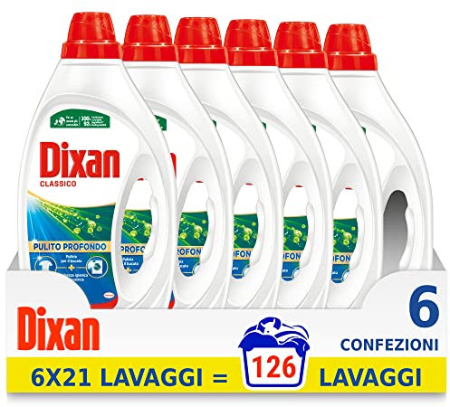 Dixan Detersivo Lavatrice Liquido Classico, confezione da 126 lavaggi