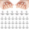 TIESOME 20Pcs Planet Nail Charms, 3D Nail Rhinestones Nail Art Zircon Alloy Manicure Jewelry Cute Glitter Nail Accessories for Women Girls Nail Decorations (White)