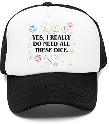 Yes I Really Do Need All These Dice Tabletop RPG Kinder Kappe Baseball Rapper Cap