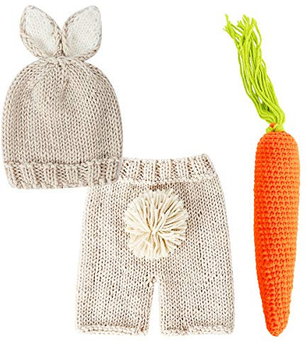 Ruspela Neonato Fotografia Puntelli, Costume Coniglio Abiti fotografici per bambini Ragazza Vestiti a Maglia Fotografia Neonato Puntelli Set Adatto Per Foto-studio Quotidiano