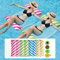 Weeupolfun Hamaca Flotante Inflable, 4 Piezas Flotadores Piscina,Hamaca de Agua,4 en 1 Tumbonas Flotantes Multiusos para Playa,Fiesta en la Piscina,Hamaca de Piscina con Portavasos