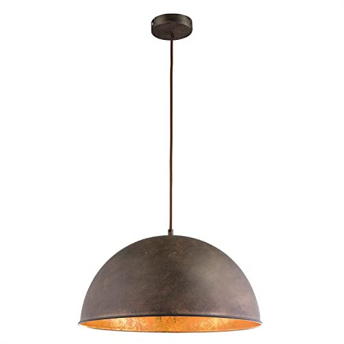 INNOVATE LED Pendelleuchte Industrial Rostfarben | 41cm runde Hängeleuchte Metall Lampenschrim | Hängelampe Vintage | Esszimmerlampe | Pendelleuchte | Deckenleuchte Wohnzimmer