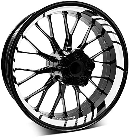 18-teiliges Set Felgenrandaufkleber Sticker für Motorrad Auto Felgen Design Komplett Set Felgenaufkleber für 15 16 17 18 19 Zoll MR020 (10 Weiß)