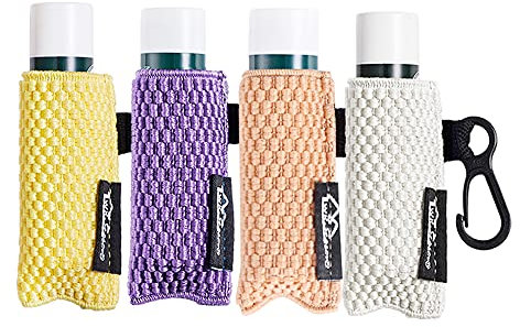 WKIEASON Lippenbalsam Halter Schlüsselanhänger Single 4er Clip auf Chapstick Hülse Halter Pouch engmaschige elastische Lippenstift Hülse geeignet für Burt's Bees Lippenstift