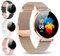 MAPEKS® Reloj Inteligente Mujer Ultra Fino smartwatch 3 Correas Cuero Extra y 1 Protector Pantalla Pulsera Actividad Larga Duración de Batería Compatible Android iOS