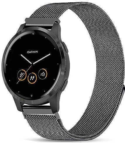 VELULYX metallo cinturino per Garmin Venu 2S/Venu 3S/Vivomove 3S/Vivoactive 4S, 18mm cinturino acciaio inossidabile per Fossil Ladies Gen 6/Gen 5E/Gen 4/Gen 3