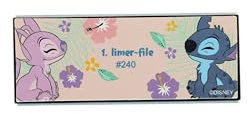 Disney STITCH – Bloque pulidor Stitch & Angel – 4 caras, 4 granos, lima de uñas, pulido, lijado, brillo – Belleza de manos y manicura – Producto oficial