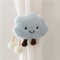 HIRHOEH Vorhänge Raffhalter 2 Stück Cartoon Wolken Gardinenclips, Raffhalter Seil, 3D Vorhang-Clips für Kinderzimmer Dekoration (Blau)