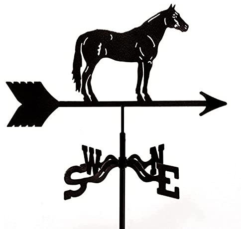 DEAVER Girouette en Fonte, indicateur de Direction du Vent avec Support sur Le Toit, girouette décorative en métal, indicateur de Direction du Vent pour Ferme sur Toit extérieur