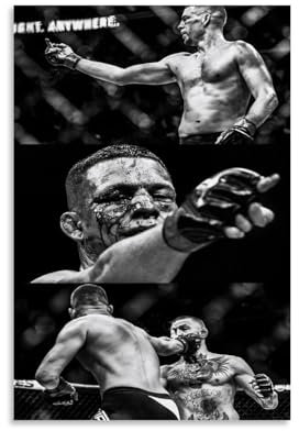 NgAnoh Nate Diaz Battle Poster, dekoratives Gemälde, Leinwand, Wandkunst, Wohnzimmer, Schlafzimmer, 50 x 75 cm