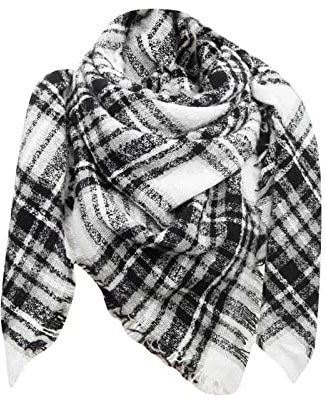 Dreieckstuch Halstücher Herbstschal Schal Damen Weich Scarf Mode Frauen Druckknopf Schal Schal Frauen Mode böhmischen Schal ethnischen Stil Krawatte Quaste Schal Senfgelb Damen (Aw01-White, One Size)