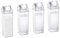 VOSSBACH 4x Kunststoff Milchflasche 500 ml Transparent Wiederverwendbar Wasserflasche Saftflasche Milch Flasche Plastikflasche