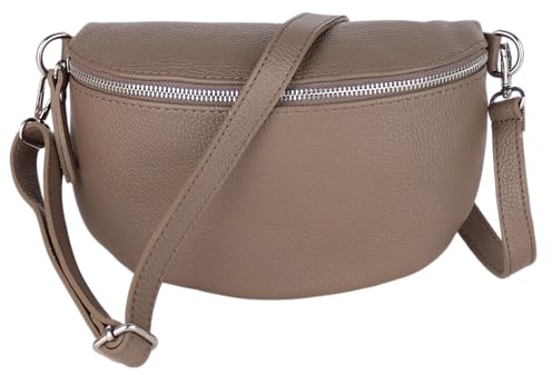 MIRROSI® Bauchtasche Damen, Made in Italy, Echtleder Umhängetasche Echtes Leder, Brusttasche, Crossbody Bag aus Echtem Leder, in 3 Größen erhältlich