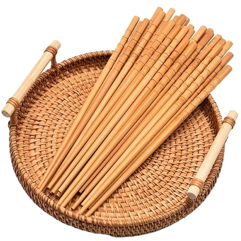 30 Paires Peut être Réutilisé Baguettes, Naturel Bambou Baguettes Bois Naturel Baguettes, Passent au Lave-Vaisselle, Style Chinois Classique Antidérapant, pour Cuisine, Salle à Manger, Dourmets