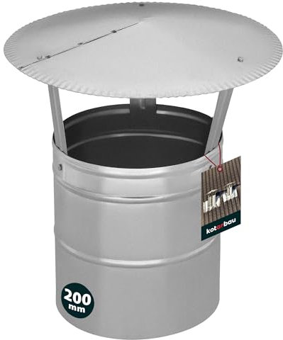 KOTARBAU® Schornsteinhaube verzinkter Stahl 200 mm Schornstein Regenhaube | Kaminabdeckung Schornsteinabdeckung Abdeckhaube Schornstein | Regenhaube für Schornstein | Schornsteine Regenschutz Regenhut