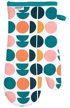 Retro Spot Ofenhandschuh aus recycelter Baumwolle, Blaugrün