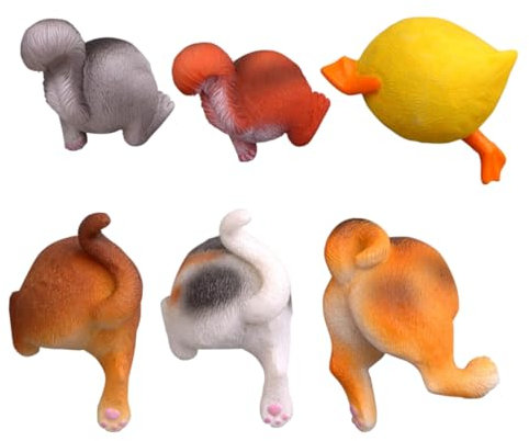 ABOOFAN 6pcs Animal Butt Magnets Fridge Magnetic Refrigerator Whiteboard Magnets Office Home Decor
