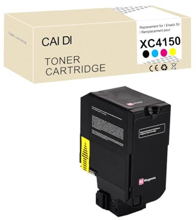 CAIDI XC4150 Tonerkartusche kompatibel mit Lexmark XC4140 XC4150 XC4143 XC4152, Tonerkartusche Farbe 24B6720/17/18/19, Druckerzubehör (mit Chip) (Magenta)