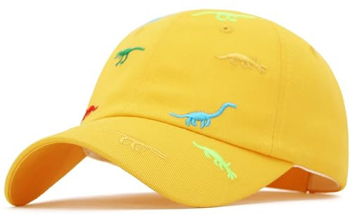 GEMVIE Cappello con Visiera Neonati Bambino Estivo Cappellini da Baseball Cotone Berretto Baseball Strisce Protezione Solare Regolabile (Giallo)