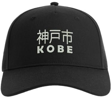 Lauthings Kobe Japan City Baseball Cap Bestickt Herren Mütze Unisex Sport Schwarz, Schwarz , Einheitsgröße