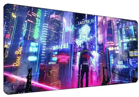 Cyberpunk 2077 XXL Mouse Pad - Gaming Desk Mat 900x400 for Office and Esports - Waterproof, Anti-Slip (Cyberpunk A02)