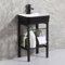 Lavandino Cucina, Set Lavello in Ceramica Freestanding, Lavello a Consolle, Lavello Multiuso Nero, Staffa in Acciaio Inossidabile, for Bagno, Lavanderia, Garage, Cantina, 48 * 37 * 81 cm