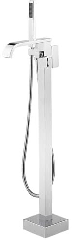 Grifo de Pie para Bañera Cascada con Ducha Mano Grifo de Baño Independiente Giratorio 360°,cromo